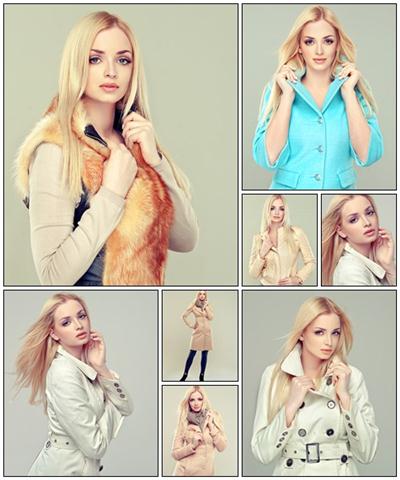 Beautiful model with long curly red hair - Stock Photo Beautiful model with long curly red hair - Stock Photo