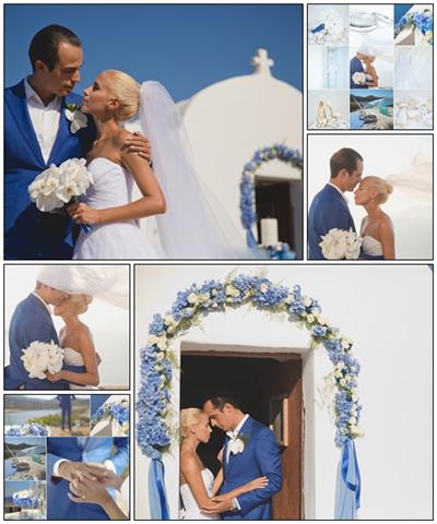 Collage of wedding details - Stock Photo
