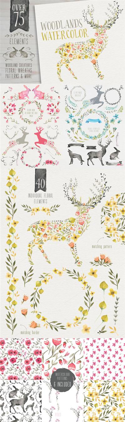 Creativemarket - Woodlands Watercolor megapack Creativemarket - Woodlands Watercolor megapack