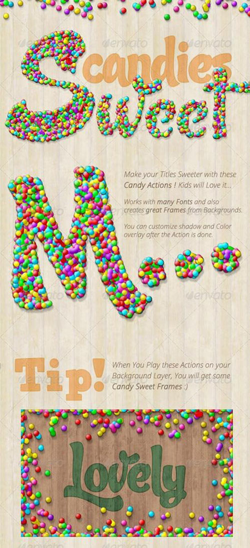 Candy Text Creator - Photoshop Actions