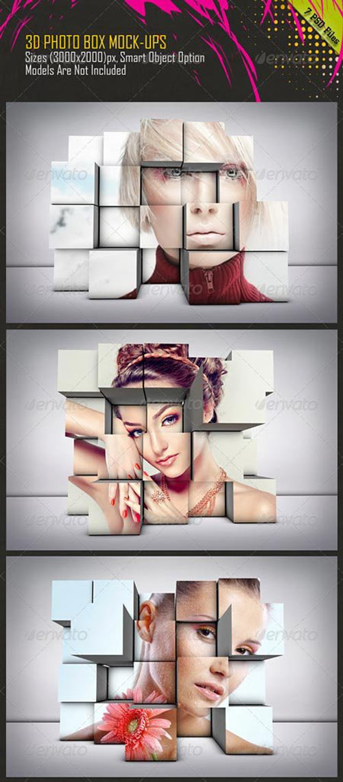3D Photo Box Mockups