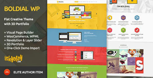Boldial wp v1.6 - flat creative theme with 3d portfolio