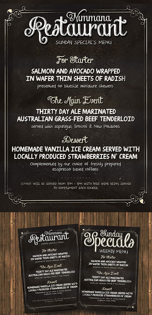 Chalk Board Menu Flyer Template