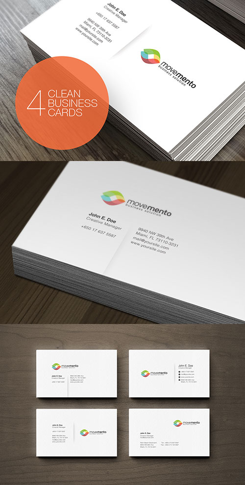 4 Clean Business Cards