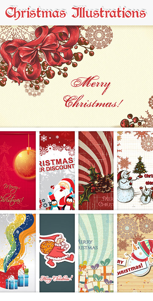 100 Christmas Vector Illustrations