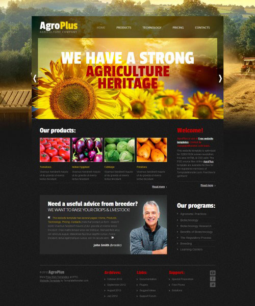 Agro Plus PSD Template