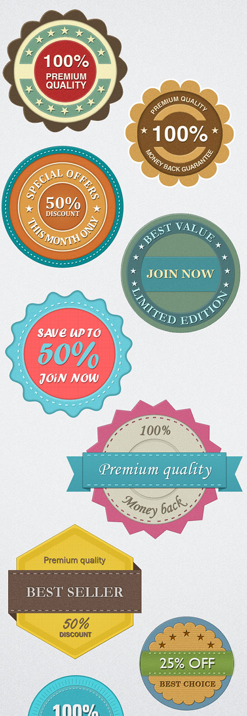 Retro Classic Photoshop Badges from Design TNT