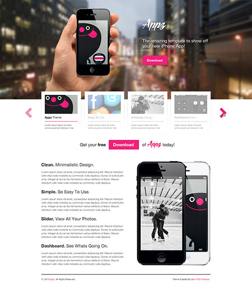 Appz PSD Website Template from Best PSD Freebies