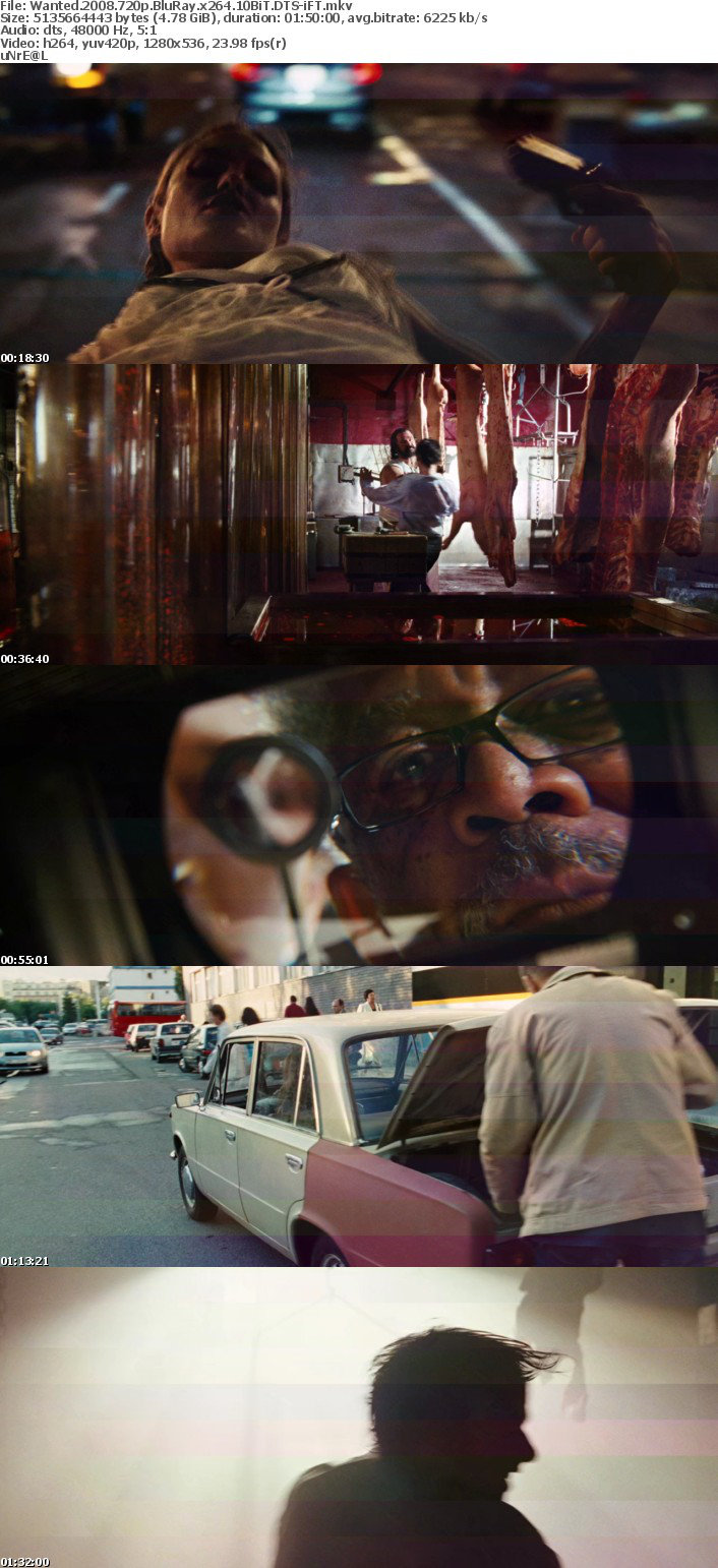 Wanted 2008 720p BluRay x264 10BiT DTS-iFT Wanted 2008 720p BluRay x264 10BiT DTS-iFT