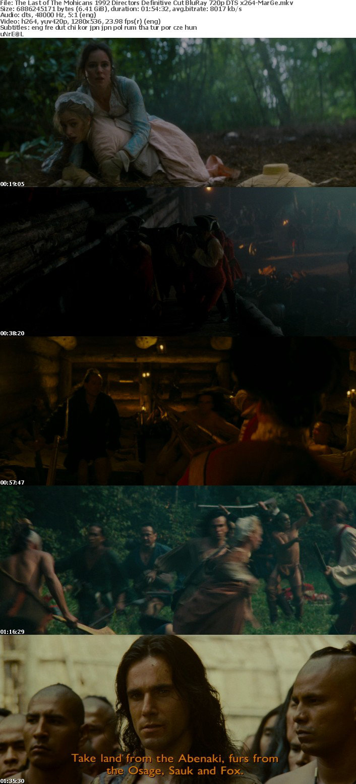 The Last of The Mohicans 1992 Directors Definitive Cut BluRay 720p DTS x264-MarGe The Last of The Mohicans 1992 Directors Definitive Cut BluRay 720p DTS x264-MarGe