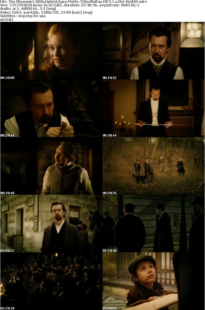 The Illusionist 2006 Hybrid Open Matte 720p BluRay DD5 1 x264-VietHD