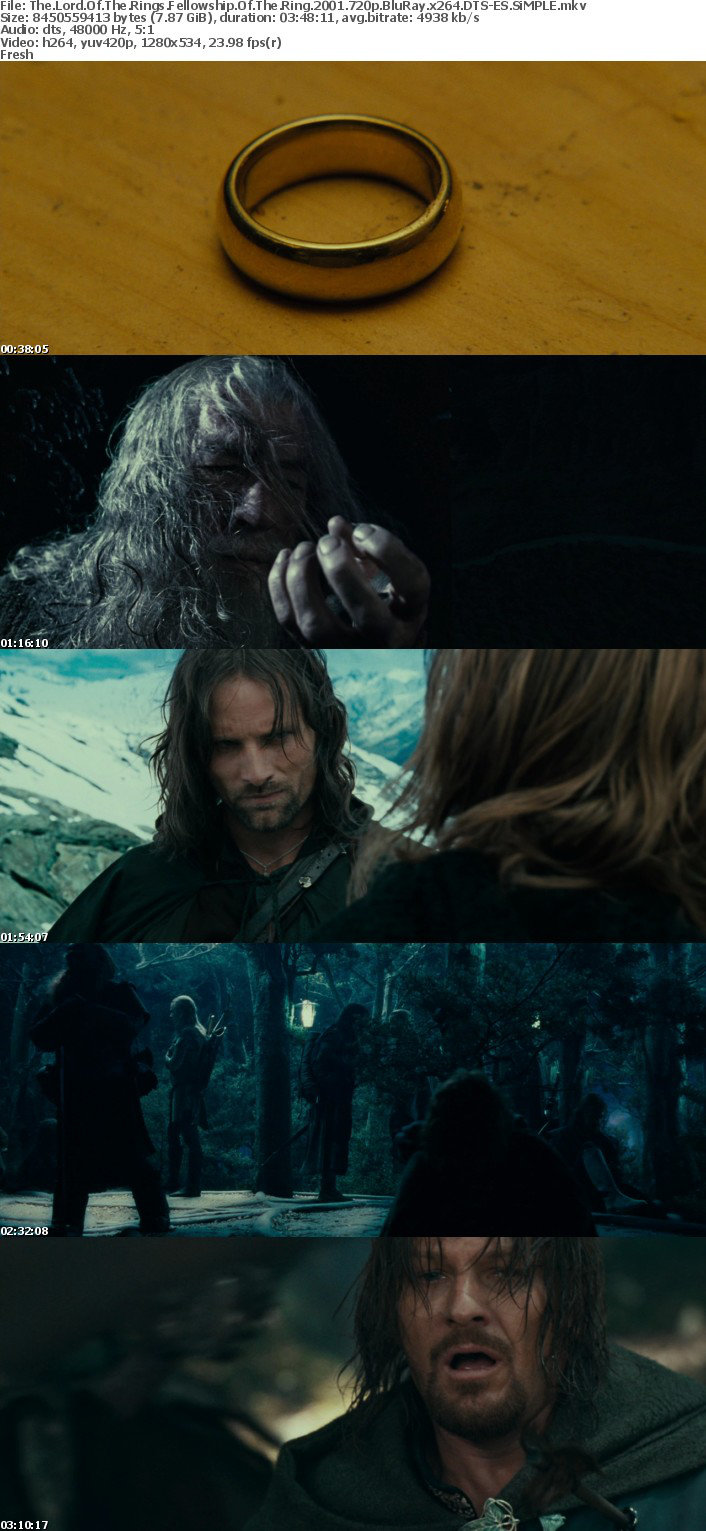 The Lord Of The Rings Fellowship Of The Ring 2001 720p BluRay x264 DTS-ES SiMPLE The Lord Of The Rings Fellowship Of The Ring 2001 720p BluRay x264 DTS-ES SiMPLE