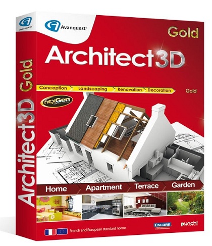 Avanquest Architect 3D Express, Gold, Silver 2014 17.6.0.1004